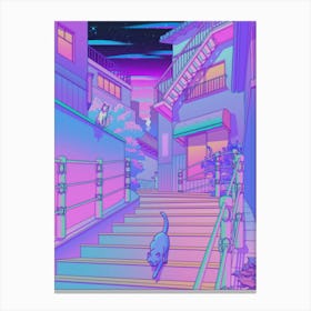 Nightfall In Neko City Canvas Print