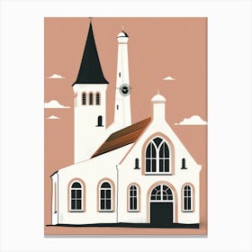 Church Illustration Canvas Print