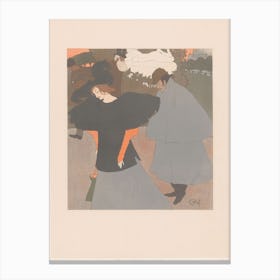 Lady on the Street Followed by a Gentleman (ca. 1897), Georges de Feure Canvas Print