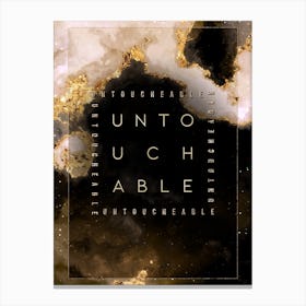 Untouchable Gold Star Space Motivational Quote Canvas Print