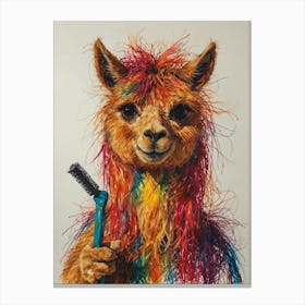 Rainbow Llama 4 Canvas Print
