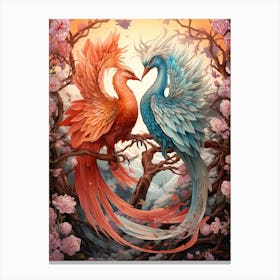 Dragon And Phoenix Illustration 11 Canvas Print