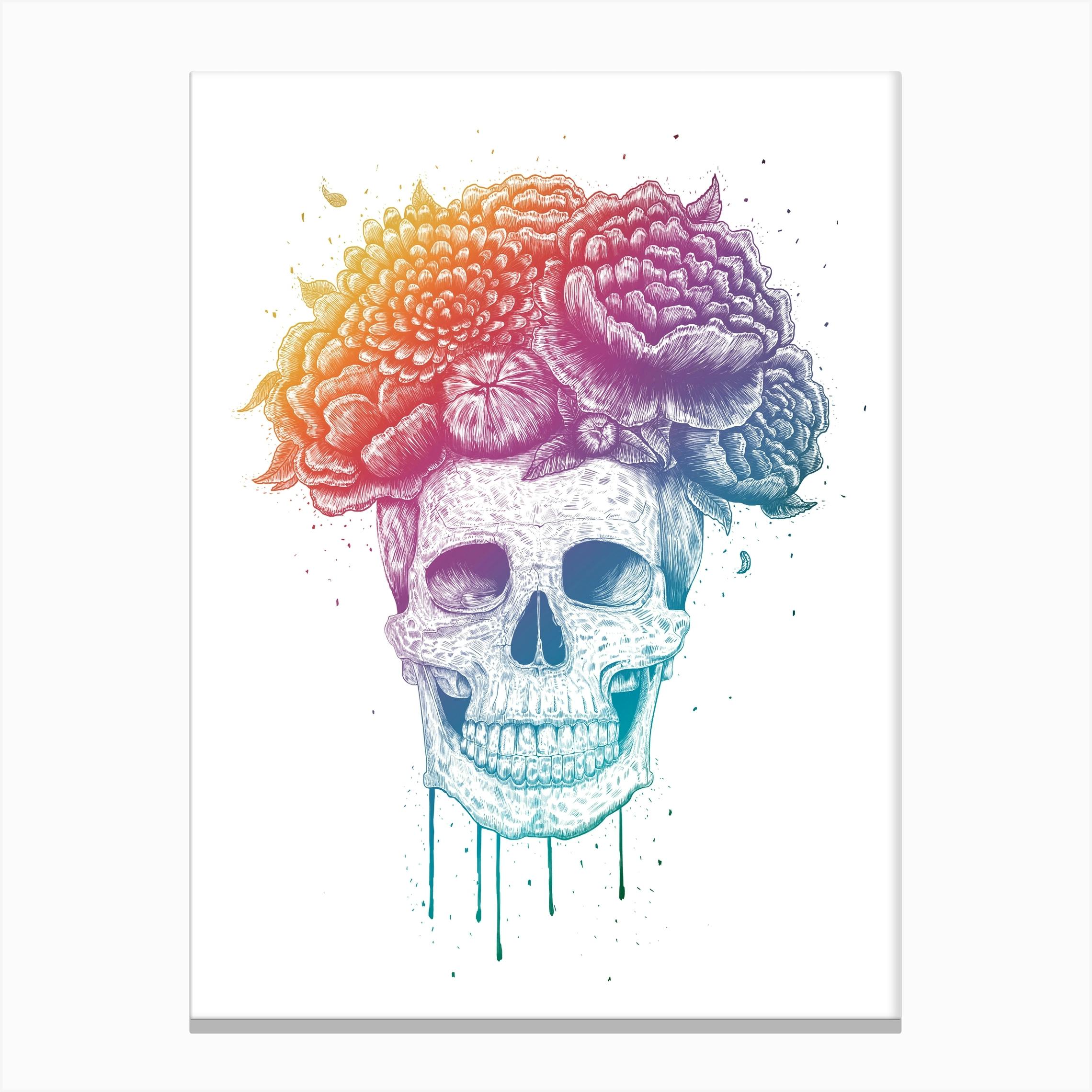 Colorful Skull Canvas Print By Valeriya Korenkova - Fy