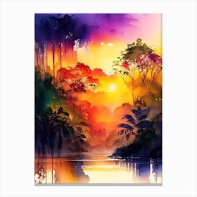 The Amazon Rainforest Watercolour 4 Canvas Print