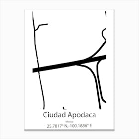 Ciudad Apodaca,Mexico Minimalist Map Canvas Print