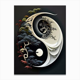 Repeat 2, Yin and Yang Illustration Canvas Print