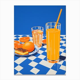 Orange Juice Checkerboard 1 Canvas Print