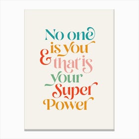 Women Super Power Retro Typography  Canvas Print