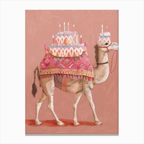 Camel With Birthday Cake Canvas Print