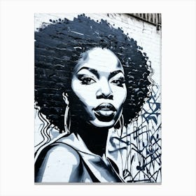 Graffiti Mural Of Beautiful Black Woman 117 Canvas Print