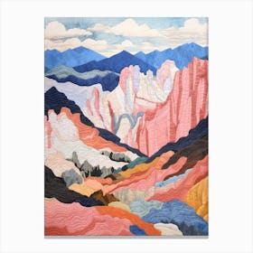 Pikes Peak United States 1 Colourful Mountain Illustration Canvas Print