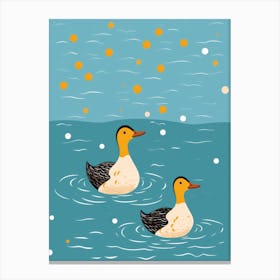 Ducks In The Water Canvas Print