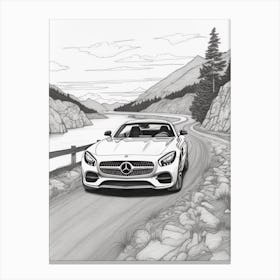 Mercedes Benz Amg Gt Coast Drawing 2 Canvas Print