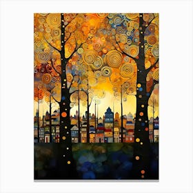 Cityscape By Gustav Klimt Canvas Print