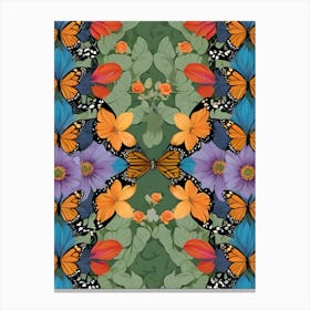 Butterflies And Flowers 3 Canvas Print