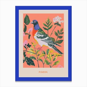 Spring Birds Poster Pigeon 6 Canvas Print