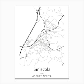 Siniscola,Italy Minimalist Map Stampe su tela