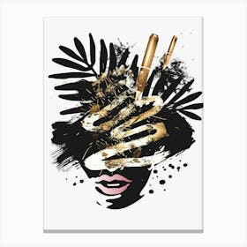 Gold And Black Makeup 3 Canvas Print