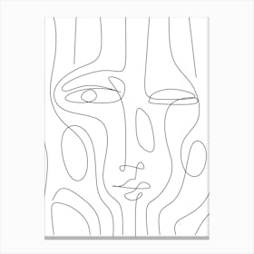 Line Drawing Of A Face Canvas Print