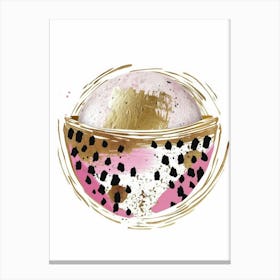 Pink And Gold Bowl Canvas Print