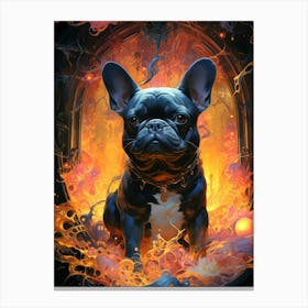 Floral Fantasy Bulldog Canvas Print