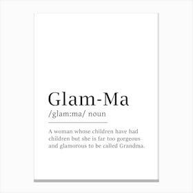 Glam-Ma Definition Poster - Dictionary Canvas Print