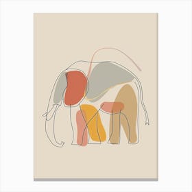 Elephant - Boho, Line Art 5 Canvas Print