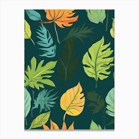 Seamless Tropical Leaves Pattern Canvas Print