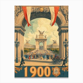 Aihrgdesign A Vintage Travel Poster Of The 1900 Paris Exposit A31ba3b5 Fb8d 42ab 99ab 9aed199136ca 3 Canvas Print