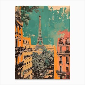 Retro Paris Kitsch Collage 3 Canvas Print