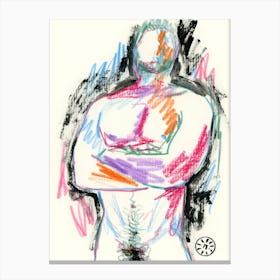 Male Nude 1 Bedroom man homoerotic adult mature erotic sketch Canvas Print
