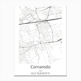 Cornaredo,Italy Minimalist Map Canvas Print