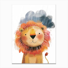 Barbary Lion Facing A Storm Clipart 1 Canvas Print