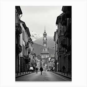 Bolzano, Italy,  Black And White Analogue Photography  2 Canvas Print