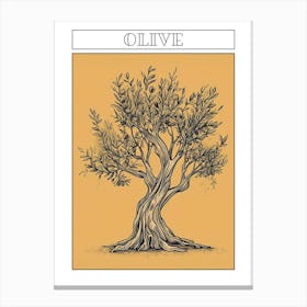 Olive Tree Minimalistic Drawing 4 Poster Canvas Print