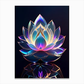 Sacred Lotus Holographic 3 Canvas Print
