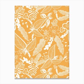 Yellow Leaf Pattern Canvas Print