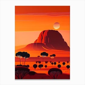 Uluru Retro Sunset Canvas Print
