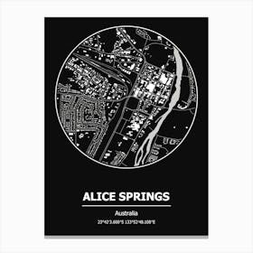 Alice Springs Map Canvas Print