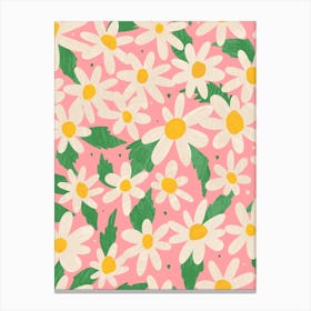 Pink Daisy Field Canvas Print