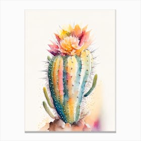 Woolly Torch Cactus Storybook Watercolours 1 Canvas Print