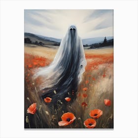 Ghost In The Poppy Fields Painting (32) Canvas Print