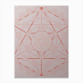 Geometric Abstract Glyph Circle Array in Tomato Red n.0149 Canvas Print