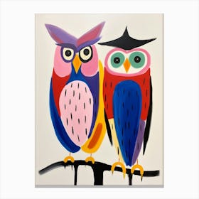 Colourful Kids Animal Art Owl Canvas Print