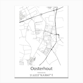 Oosterhout,Netherlands Minimalist Map Canvas Print