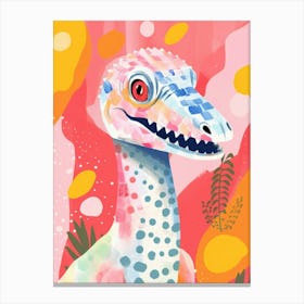 Colourful Dinosaur Troodon 2 Canvas Print
