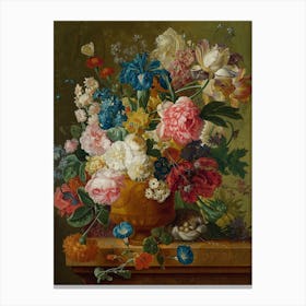 Flowers In A Vase, Paulus Theodorus Van Brussel Canvas Print