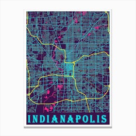 Indianapolis Map Poster 1 Canvas Print