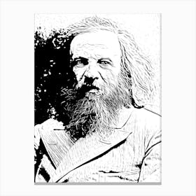 Dmitri Mendeleev Black In White Canvas Print