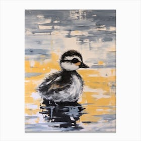 Orange & Grey Duckling Painting 2 Canvas Print